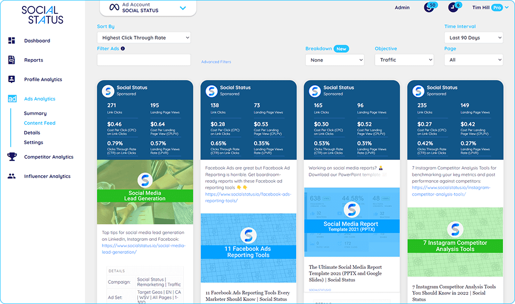 Social Status's social media analytics tools